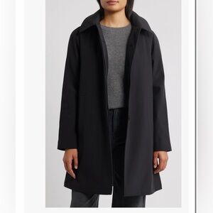 London Fog Waterproof Breathable Stretch Black Trench Coat - Travel Collection